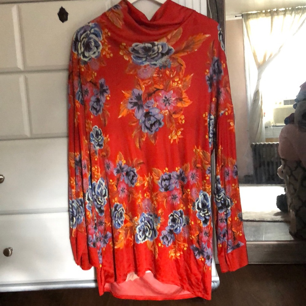 Free People 2 AM mini dress red combo floral